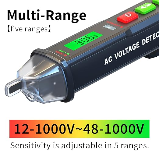 ZOYI ZT-DB03 AC Voltage Detector - Non-Contact Voltage Tester Pen, Adjustable Sensitivity, Electricity Tester, Live Wire Tester, Electrical Tester Pen, 12-1000V