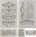 Crown Baroque Style Ornament Silicone Molds 5-count Art Decor Filigree by FUNSHOWCASE