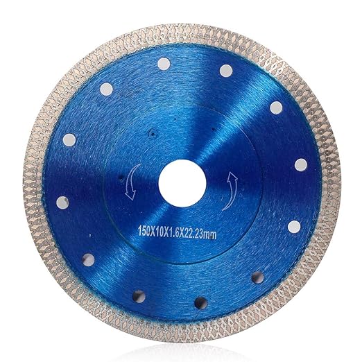 6 Inch with Arbor 7/8" Super Thin Diamond Tile Blade Porcelain Saw Blade for Cutting Porcelain Tile Granite Marbles (6")