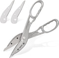HURRICANE 12 inch Aluminum Metal Cutter with Replaceable Blades, Heavy-Duty Straight Cut Aluminum Snips, Large Handle Metal Shears for Cutting Tin, Copper, Vinyl, Steel, and Stainless Steel