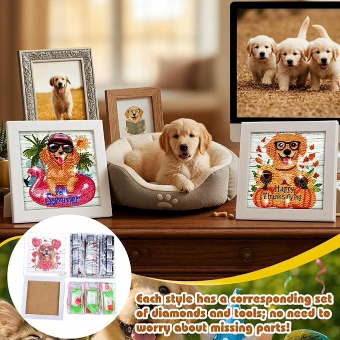 Trandraft 13 Pcs Dog Seasonal Diamond Art Kits - Image 2