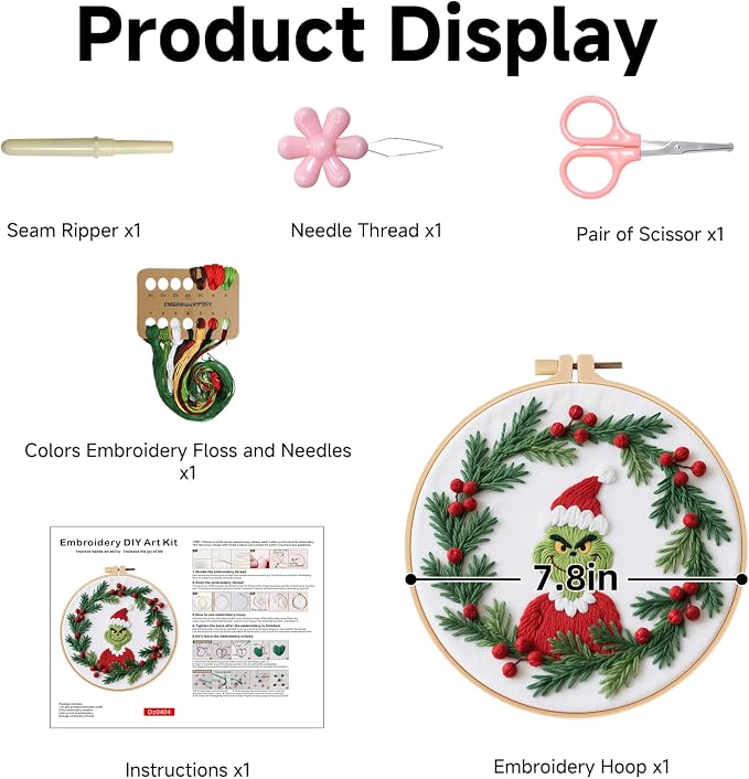 BBLYBD Christmas Embroidery Kit, 1 Set Cross Stitch Craft Kit - Image 7
