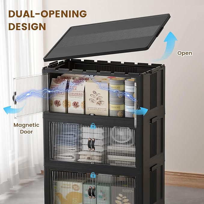 SAILUN 260Qt Stackable Storage Bins Folding Collapsible Storage Bins - Image 5