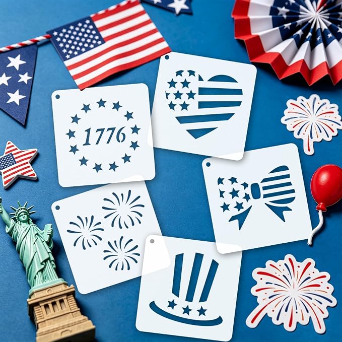 72 PCS 3x3 Inch Independence Day Stencils - Image 4