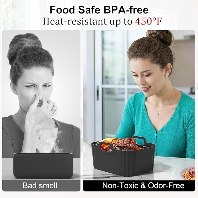 10QT Large Thickened Silicone Air Fryer Liners 2 Pack - Image 5