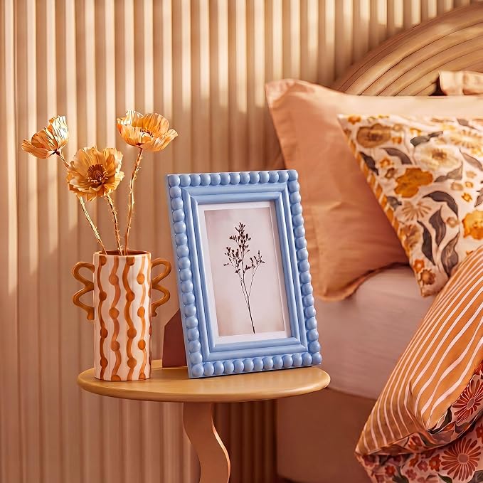 1 Pack 5 x 7 Picture Frame, Wood Beaded Boho Photo Frame, Vintage Photo Display - Image 5