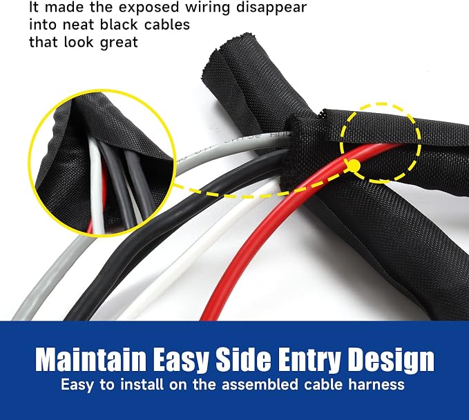 Automotive Wire Sheathing Split Wire Loom Braided Mesh Woven Cable Sleeve - Image 2