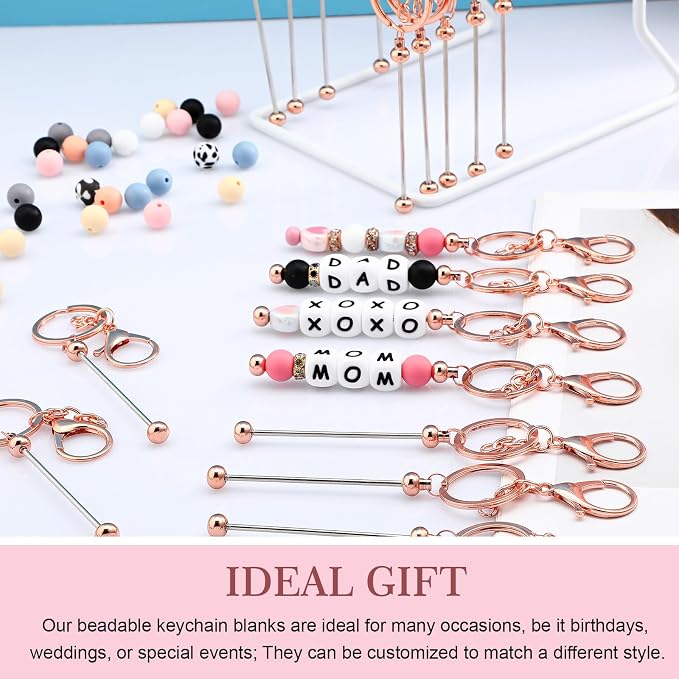 Tondiamo 24 Pcs Beadable Keychain Bars Bulk Beads - Image 6
