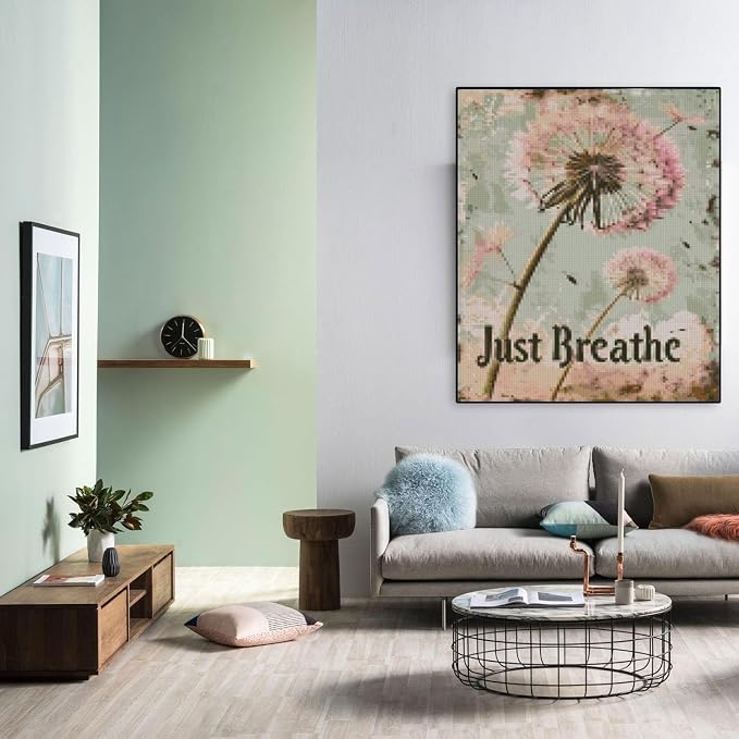 MYBISYMQQ Stamping Cross Stitch Kit Just Breathe, Counting Cross Stitch Kit - Image 5