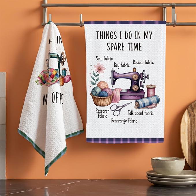 Quilters Gifts Kitchen Towels, Sewing Quilting Lovers Gifts Kitchen Towels - Image 3