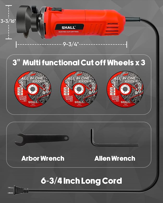 SHALL 3 Inch High-Speed Cut Off Tool, 3.5 Amp Metal Cutter Tool - Image 9