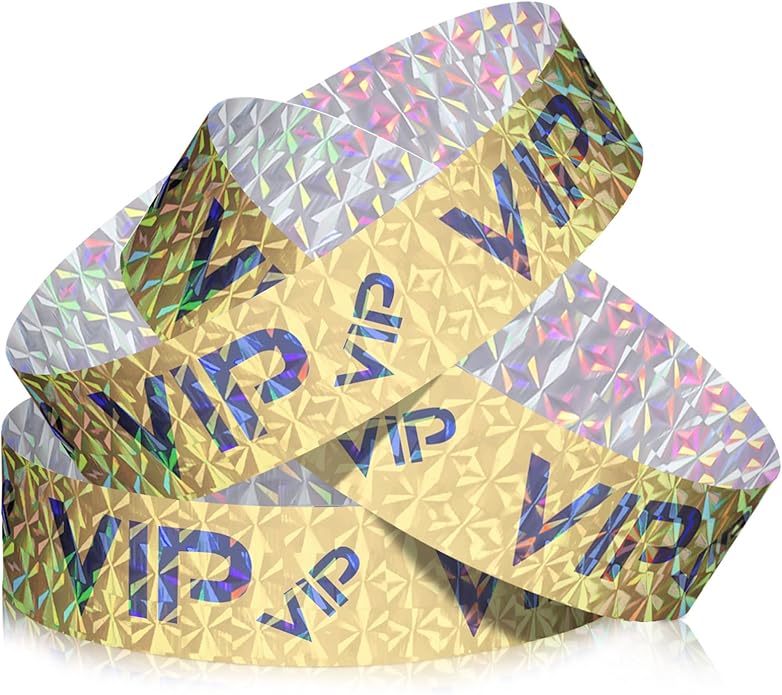 Teling 500 Pack VIP Plastic Wristbands Bracelets Party for Events VIP Custom Wristbands Plastic Bracelets Tear proof Waterproof Wrist Bands Arm Bands for Events Concerts