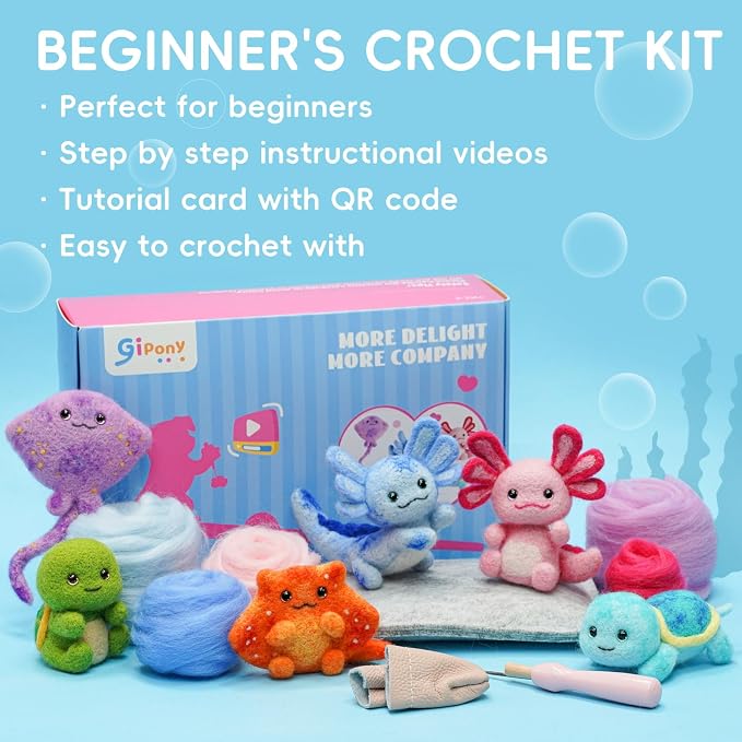 Gipony Needle Felting Kit, Wool Felt Needle Felting Tools Foam Pad, Craft Party - Image 6