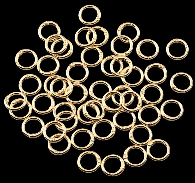 Round Carabiner Clip Bulk 48pcs 1 Inch Colorful Circle Carabiner Key Ring Clips - Image 2