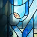 Original Hand Drawn Faux Stained Glass Window Film, Double-Sided Privacy Static by ChicSkin