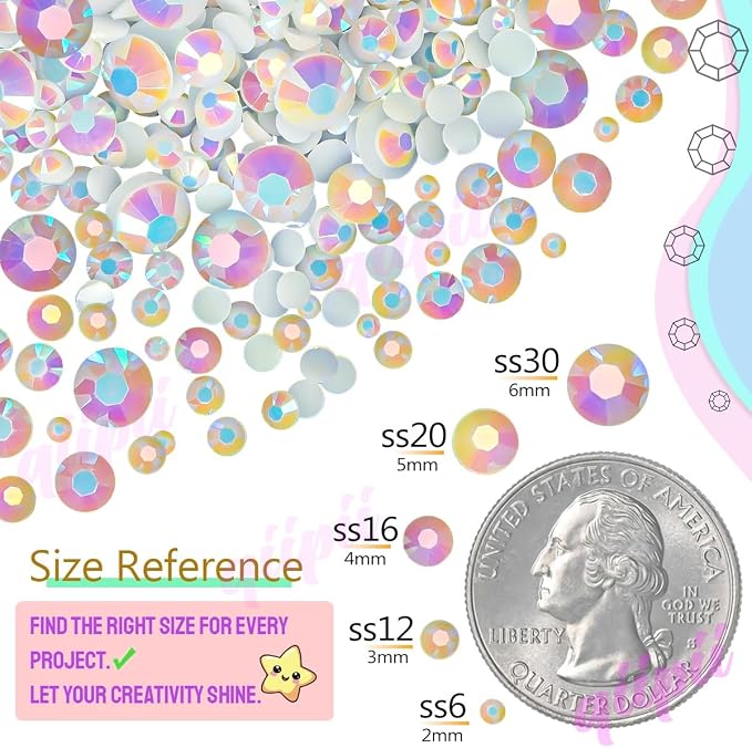 qiipii 24 Color 5mm Crystal Resin Rhinestones - Image 5