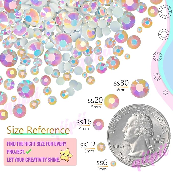 qiipii 48 Color 4mm Jelly AB & Crystal Colorful Resin Rhinestones - Image 7
