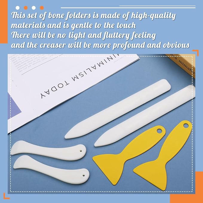 WONVOC 6 pcs Bone Folders, Crease Makers, Scoring Tool, Plastic Bone Folder - Image 3