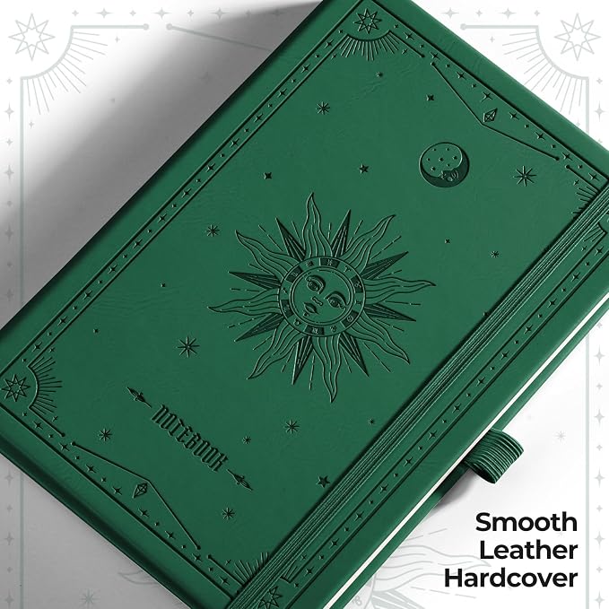EMSHOI Dotted Journal Notebook, 320 Pages, A5 Size | Leather Hardcover - Image 3