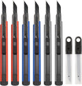 6 Pack Utility knife Retractable with 30 Degree Snap Off Blade Lockable Cardsharp Box Cutter Knife with Extra 20 Sharp Blades for Heavy Duty Office, Home, Arts Crafts, Hobby