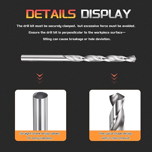 Drill Bit, 4.2mm Cutting Diameter, 4241 HSS 118° Cutting Angle Uncoated Bright Versatile Jobber Bits - (Applications: for Drilling Plastic Wood Soft Metal), 10-Pieces