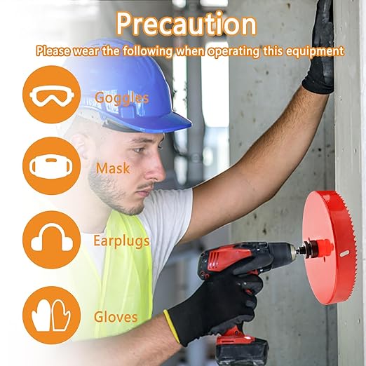 Hole Saw Heavy Duty bit Hex Shank,Hole Saw HSS with Arbor Bi-Metal & Heavy Duty Hole Saw Cutter for Wood Corn Hole Boards Plastic Drywall (φ185)