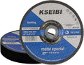 KSEIBI 645108 Grinding Wheels 10-Pack, Aluminum Oxide Discs for Metal & Stainless Steel, 7" x 1/8" x 7/8", Aggressive Grinding for Angle Grinders, Depressed Center Design