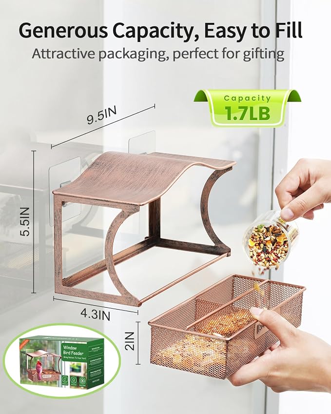 Window Bird Feeder, Metal - - Image 4