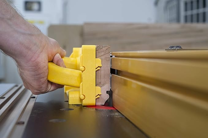 MICROJIG - GRR-RIP BLOCK Smart Push Block for Router Table, Jointer, Band Saws, and Table Saws, Includes 4 Auto-Drop Smart Heels, Extreme Grip, GB-1, Yellow/Green