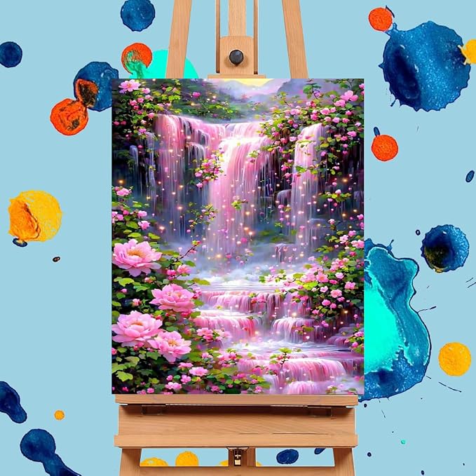 Mrnsiet Paint by Numbers Kit for Adults Beginners, Waterfall Landscape Adult - Image 2