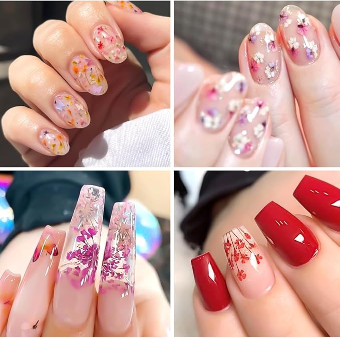 8 Boxs Dried Gypsophila Flowers Nail Art Decoration | Mixed Mini Hydrangea - Image 7