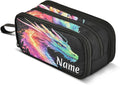 Custom Lightning Dragon Watercolor Pencil Case Box Boys Girls Personalized Name by BOENLE-WELCOMEYOURCOMING