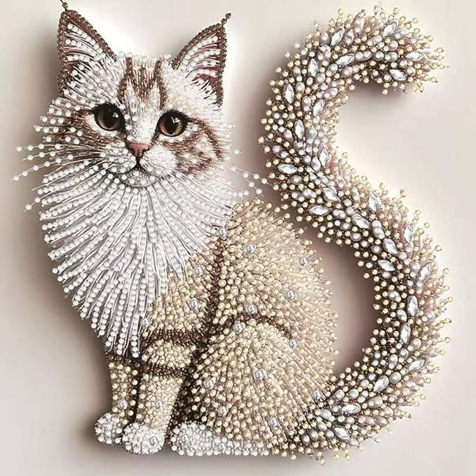 OJTOYART 5D Cat Special Shape Diamond Art Kits by Unknown