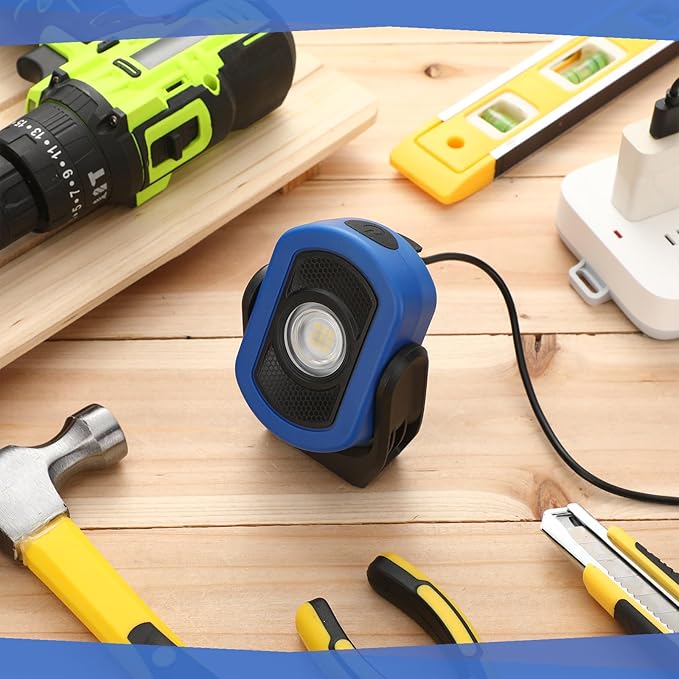 Retisee 3 Pcs 720 Lumens Magnetic Work Light USB Rechargeable LED Flashlight Portable Inspection Light for Car Repair Emergency Lighting Mechanics Workshop (Blue)