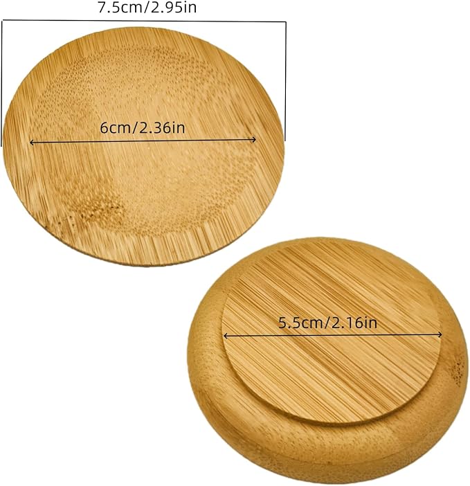 4PCS Mosaic Bamboo Coasters for Crafts, Blank Base Trays, Drinking Cup Coaster - Image 2