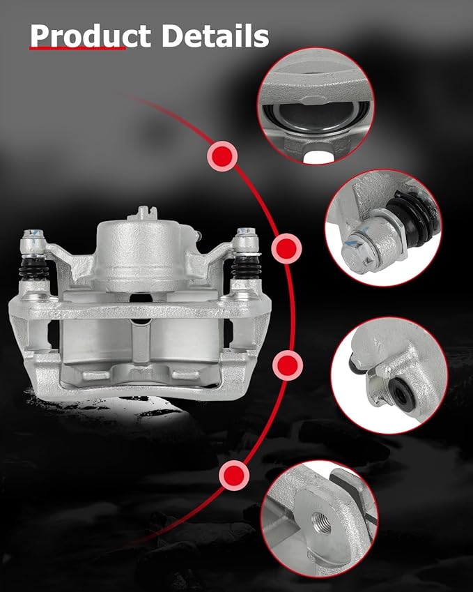 cciyu Front Left & Right Brake Calipers Assembly w/Bracket 19B2660 19B2661 For Acura For ILX,For Honda For Accord/For Civic/For CR-Z/For Fit