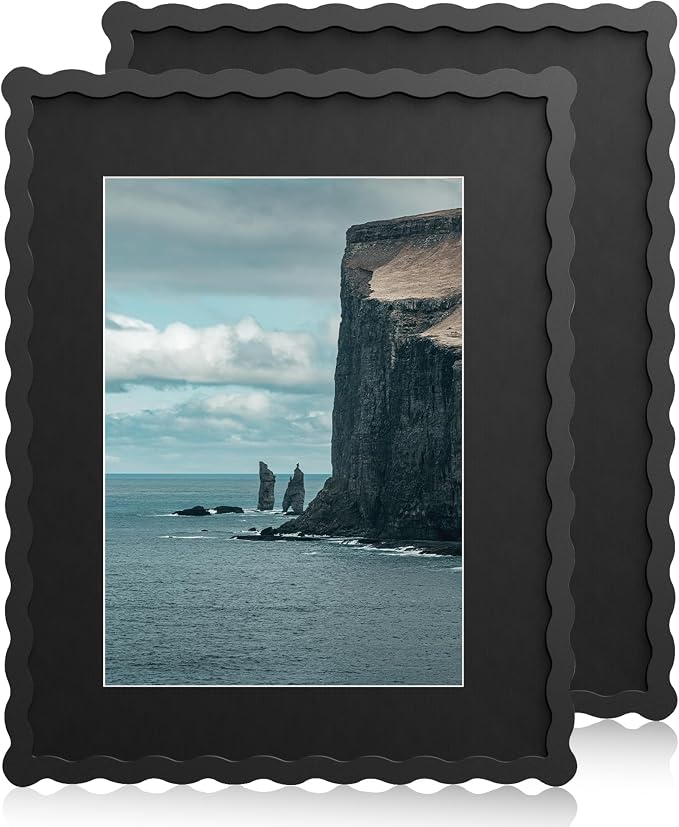 11x14 Wavy Picture Frame With Mat by Unknown