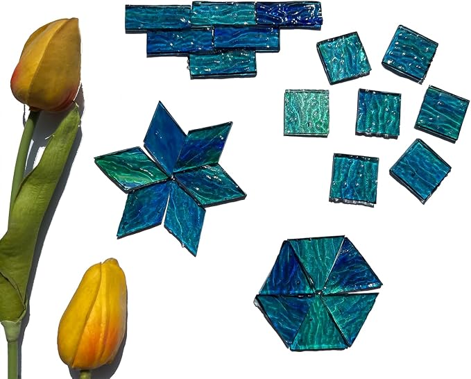 200g Transparent Mosaic Glass Tiles, Large Stained Glass Pieces - Image 8