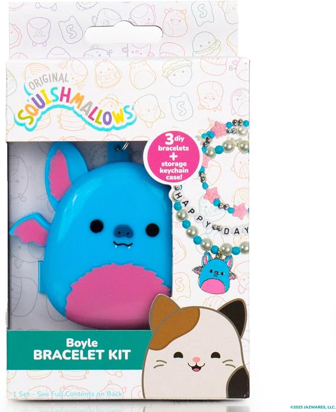 Original Squishmallows Boyle The Bat Bracelet Kit, Makes 3 Accessories - Image 8