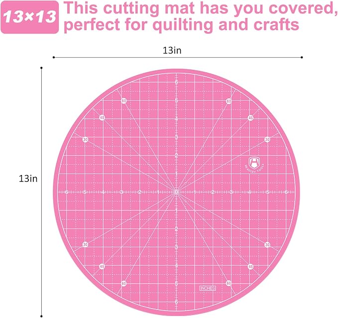 Headley Tools 13"x13" Round Rotating Cutting Mat, Self Healing Mat - Image 3