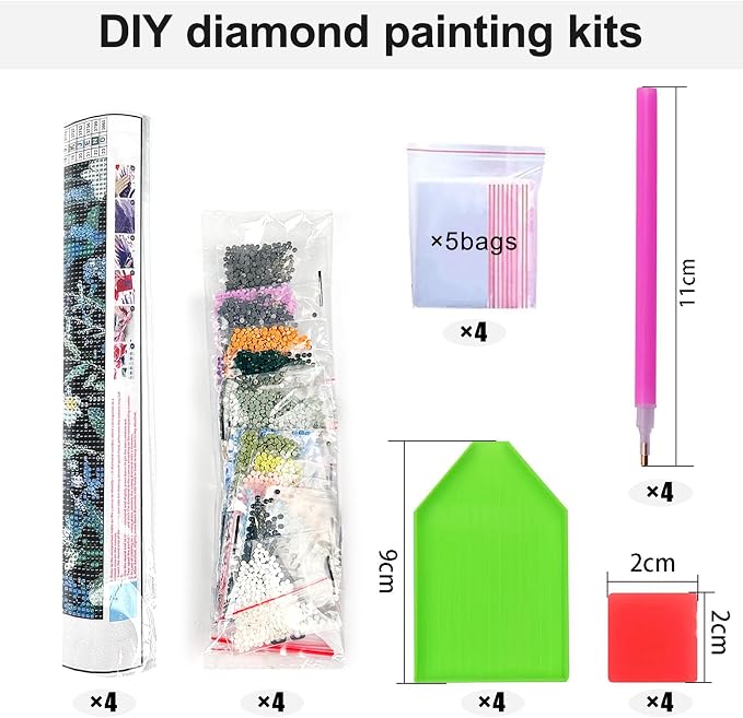 4 Pack Pink Coquette Diamond Art Kits - Image 8