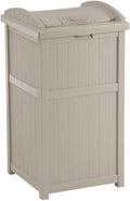 Suncast 3 Pack 15.75" x 16" x 31.6" Trash Hideaway 33 Gallon Resin Outdoor Commercial Garbage Container with Lid for Backyard, Deck, or Patio in Taupe
