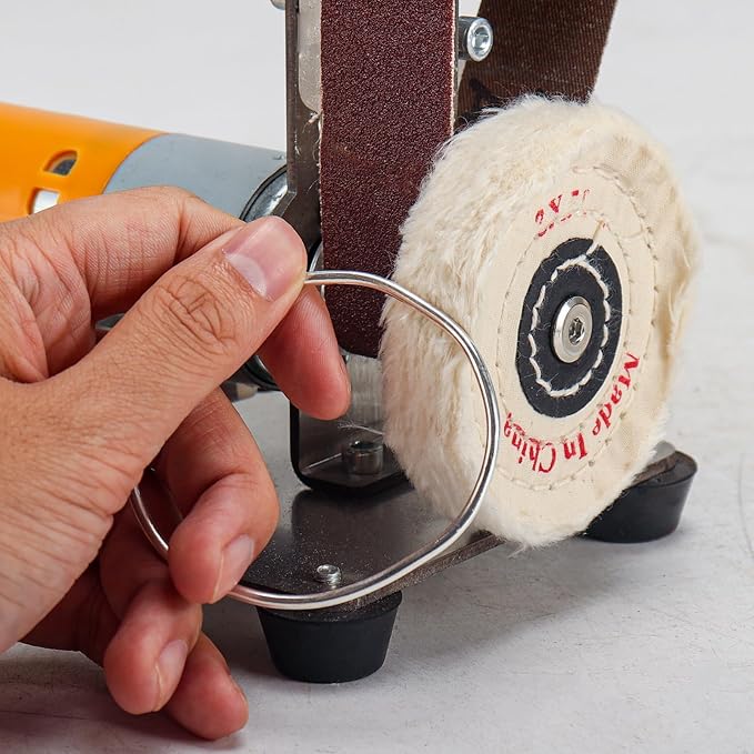 SI FANG Soft Cotton Buffing Polishing Wheel for Mini Electric Belt Sander Bench Grinder, 3 inch (50 Ply) Extra Thick Colth Buffing Wheel for Metal Alloys Stone Ceramics Glass Wood Waxing (1PC)