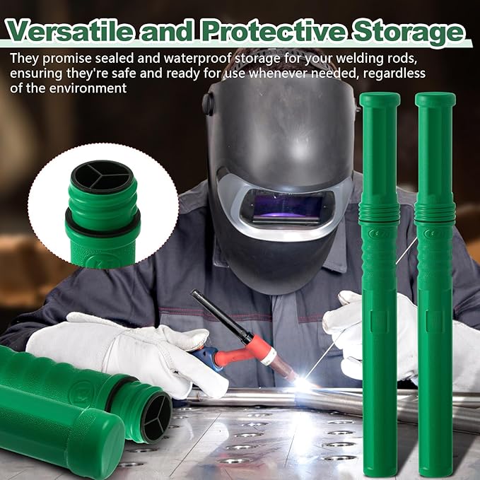 Tandefio 8 Pcs Welding Rod Storage Tube 40 Inch Tig Rod Storage Canisters Welding Electrode Holder Airproof Waterproof Container(Green)