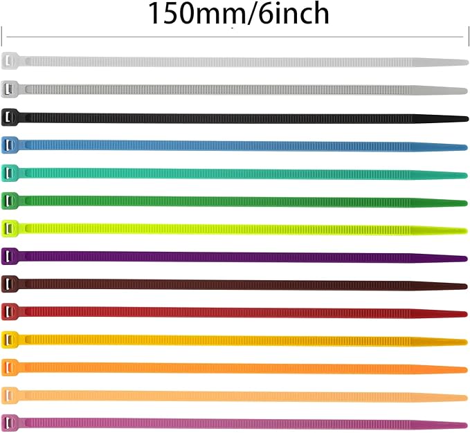 XINGO 100PCS Heavy Duty Cable Zip Ties, 6 inch, Silver, Nylon, 50 Pound Tensile Strength, Self-Locking, Indoor/Outdoor