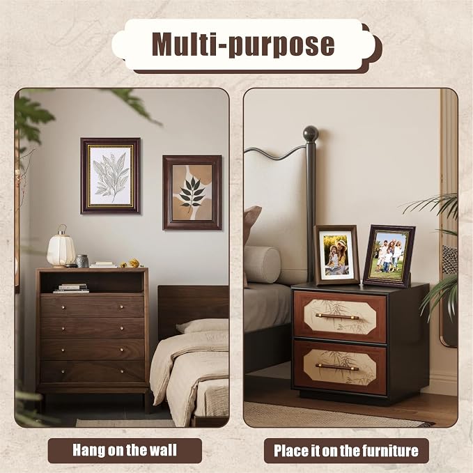 8 Pack Vintage Picture Frames for Wall or Tabletop, 2 Sizes 8x10 & 5x7 Inch | - Image 4