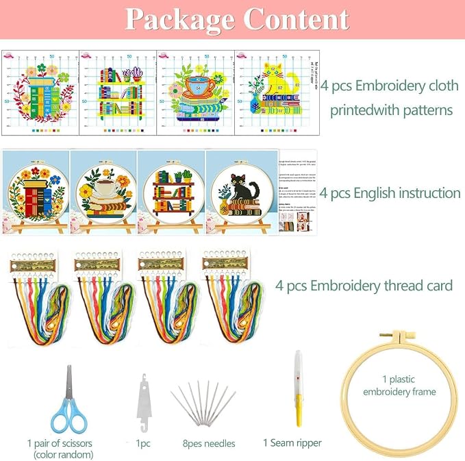 Zhenqing 4 Themes Cross Stitch Kit Set - Image 4