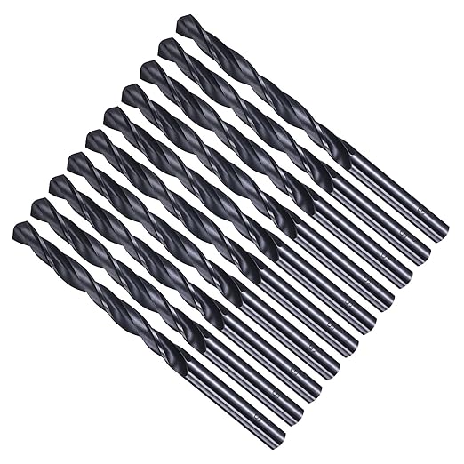 Drill Bit, 6.5mm Cutting Diameter, 4241 HSS Nitriding Black 118° Cutting Angle Versatile Jobber Bits - (Applications: for Drilling Plastic Wood Soft Metal), 10-Pieces