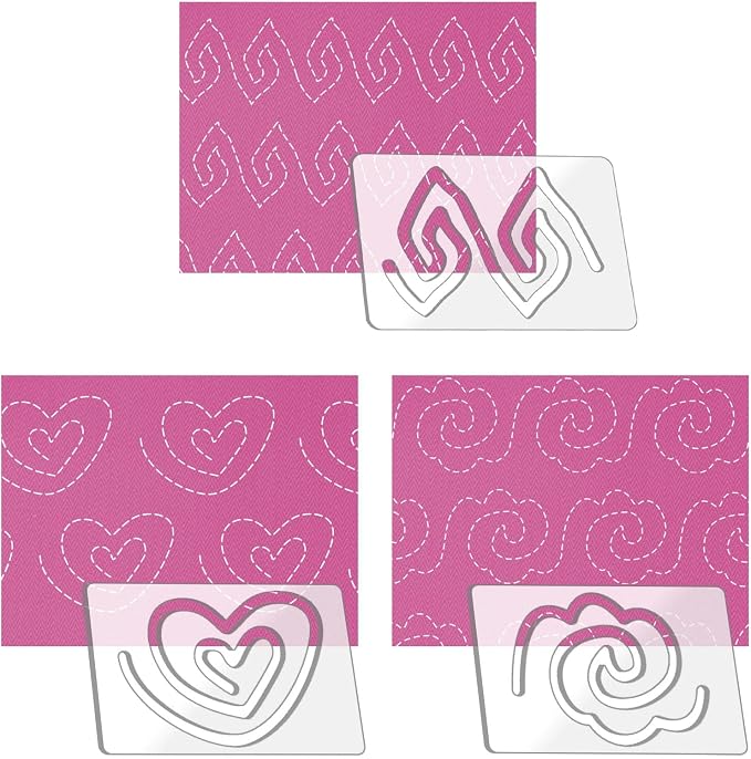 Kapyoo 3Pcs Freemotion Quilting Rulers and Templates Set Quilting Templates by Kapyoo