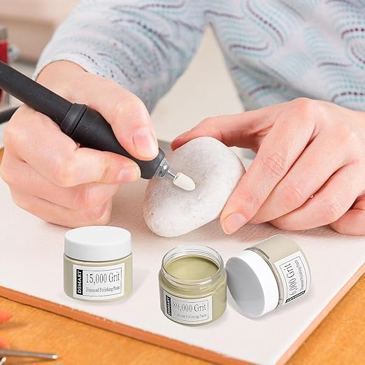 80,000Grit Diamond Polishing Lapping Compound Polish Paste with 25% Diamond Powder (0.1 Micros) for Metal Silver Chrome Glass Marble Resin Rock Watch Jewelry Gemstone - 50G (1.76 Oz)